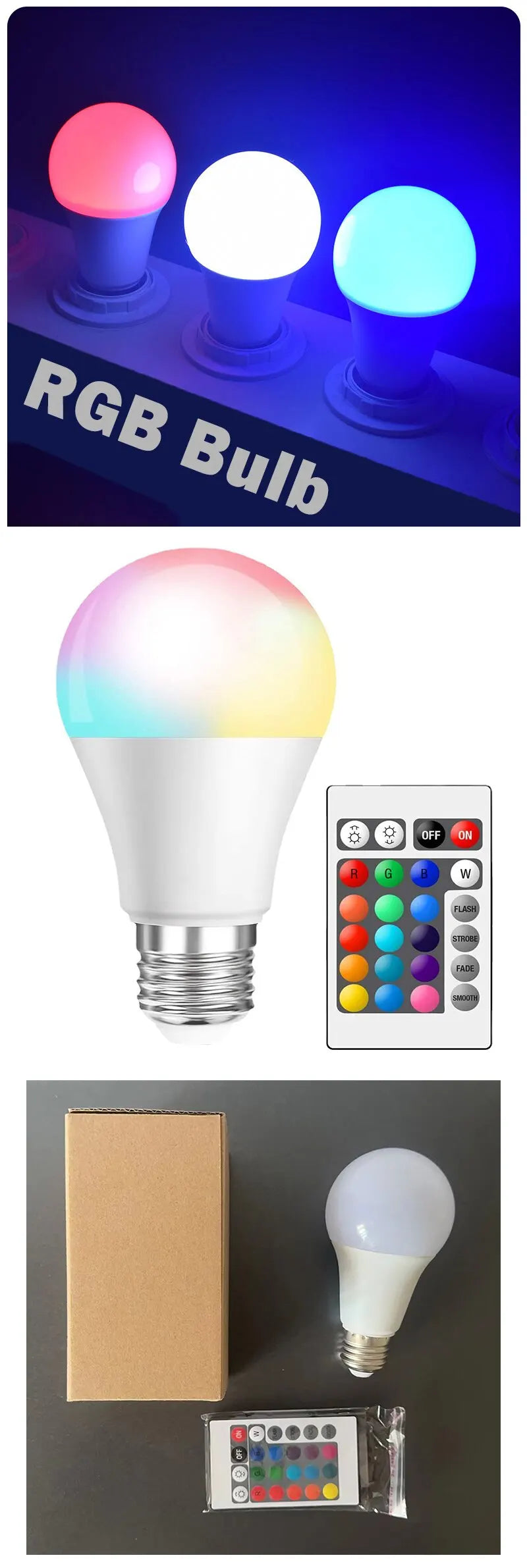 RGB LED Multicolor Light Bulb
