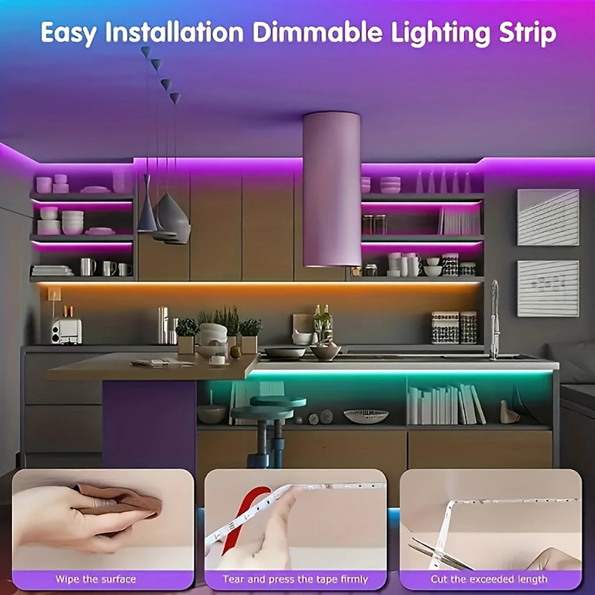 LED Multicolor Light Strips With Remote Control