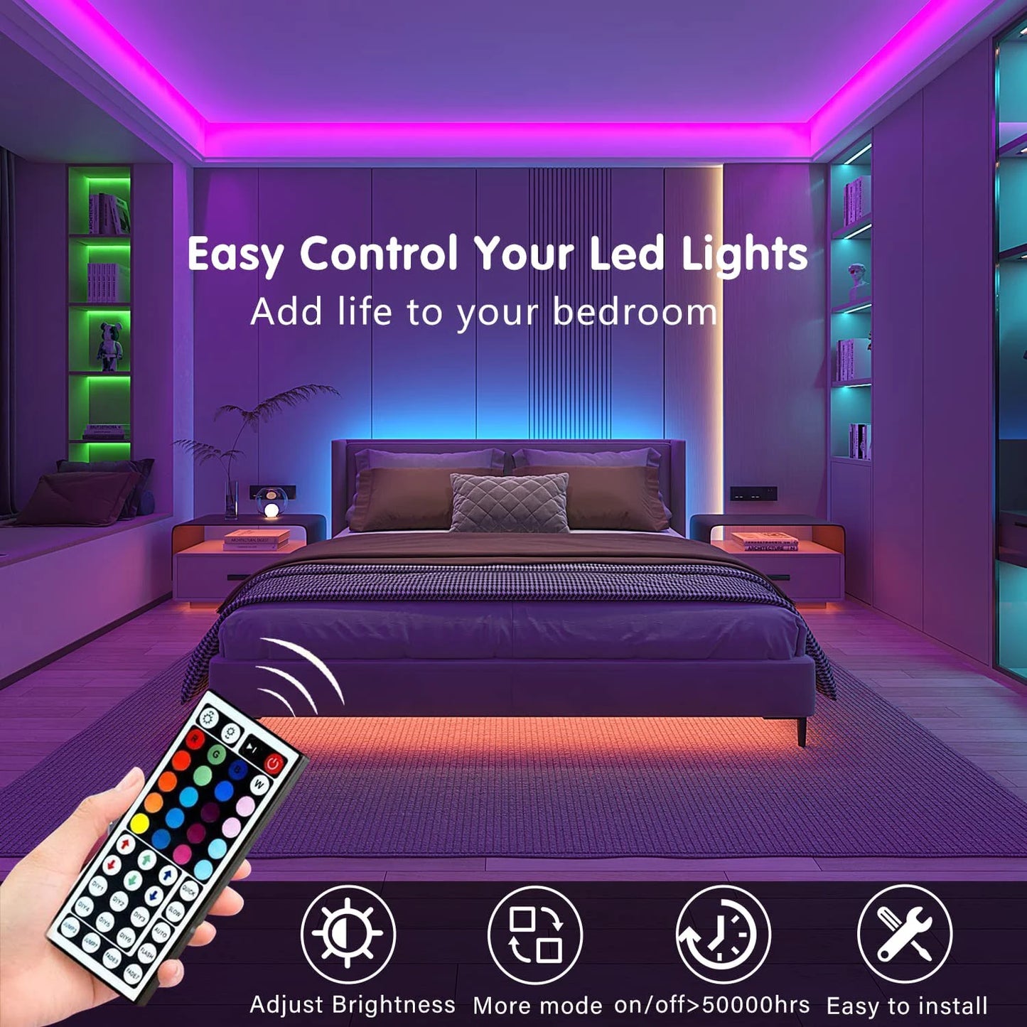 LED Multicolor Light Strips With Remote Control
