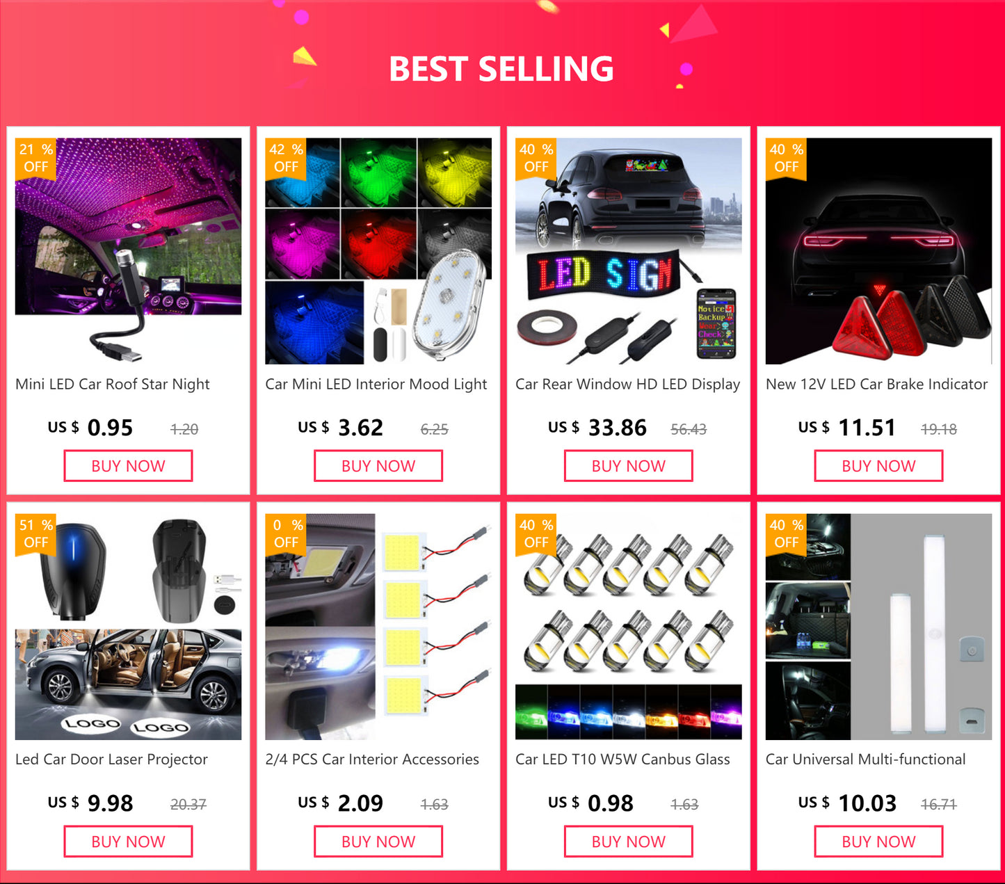 LED Car Ceiling Interior Galaxy Light Projector