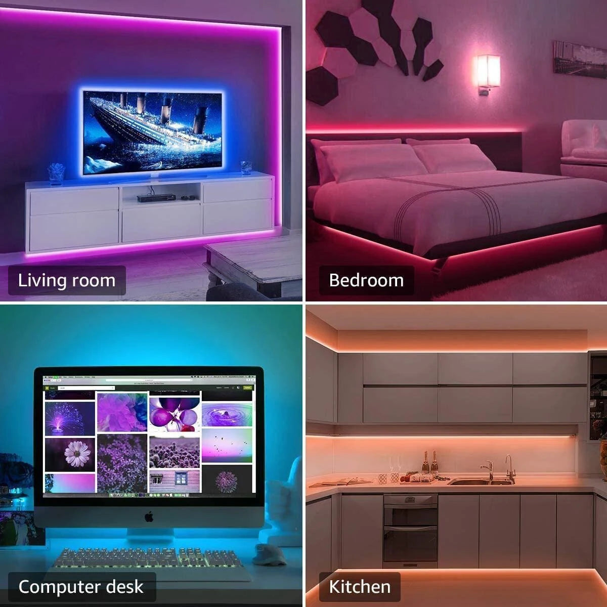 LED Multicolor Light Strips With Remote Control