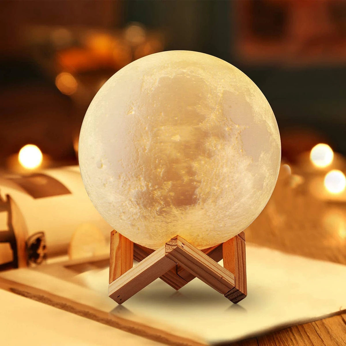 LED Moon Lamp Night Light With Stand