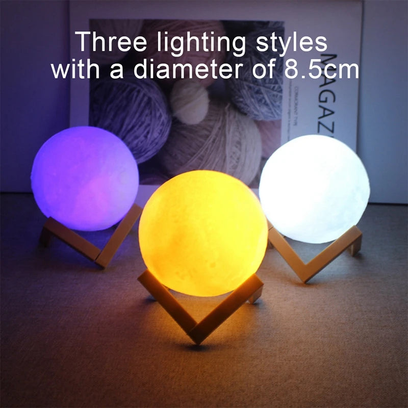 LED Moon Lamp Night Light With Stand