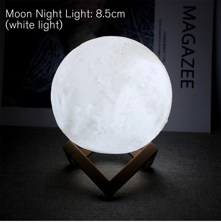 LED Moon Lamp Night Light With Stand