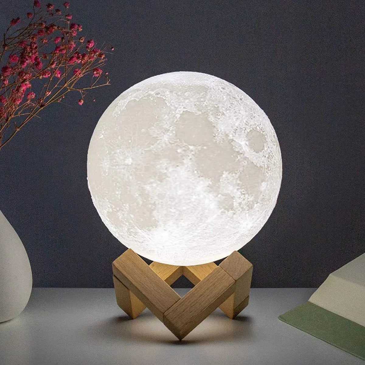 LED Moon Lamp Night Light With Stand